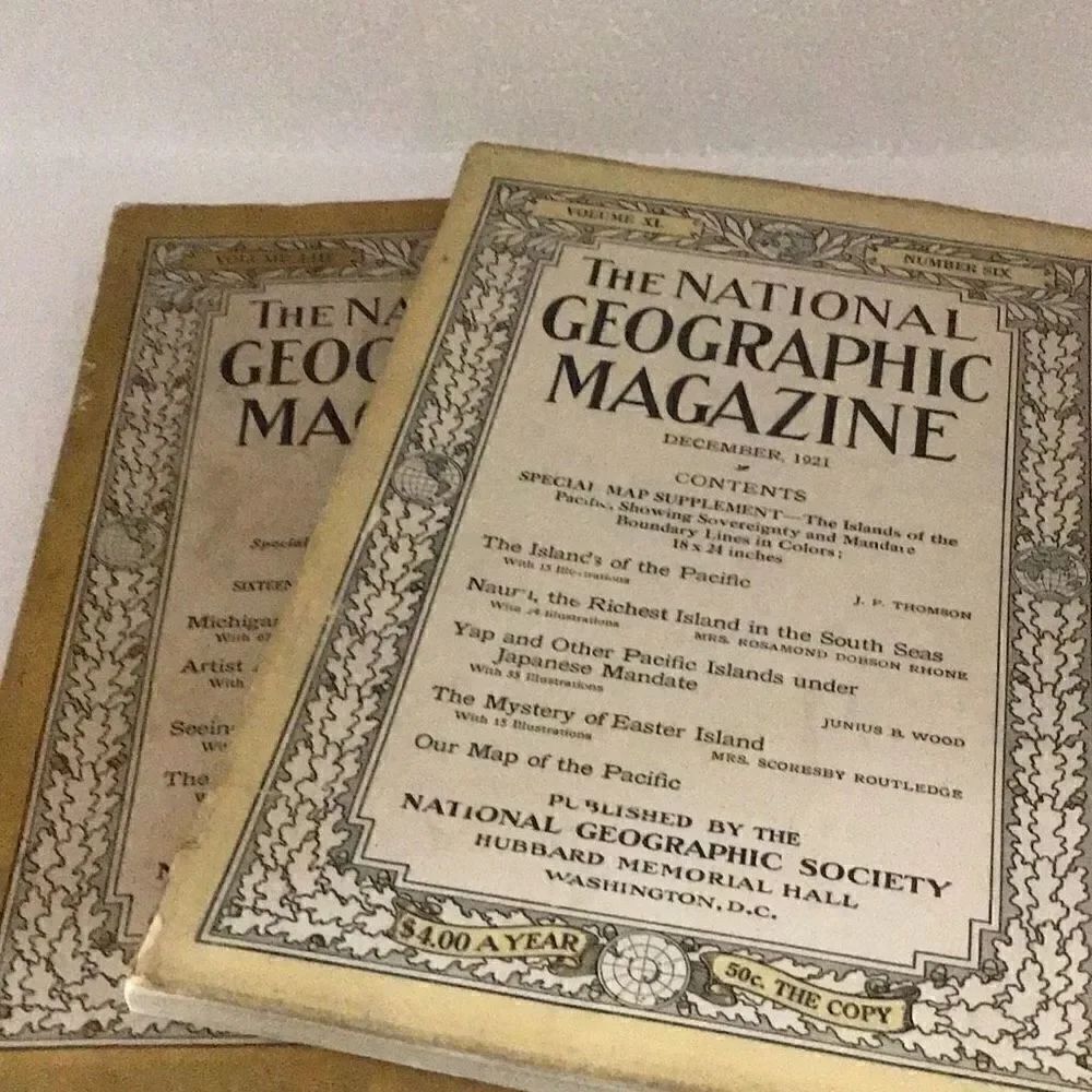 Vintage, the National Geographic 1921 and 1928